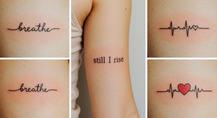 Inspirational mental health tattoo designs with healing quotes.”