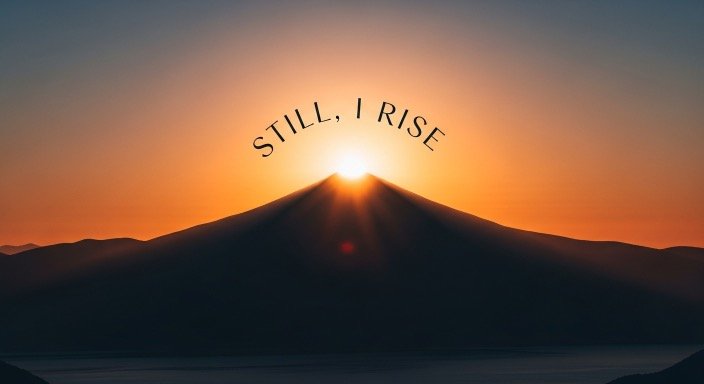 Sunrise illustration with resilience affirmation
