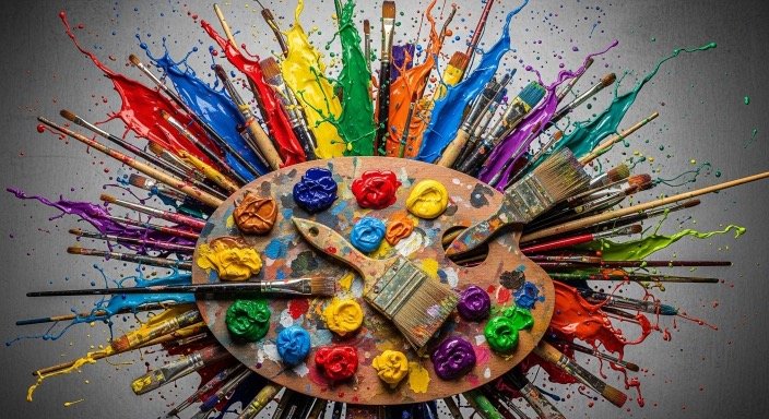 Artistic paint splash design celebrating self-creation.