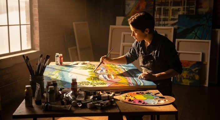 Creating art in natural light as a form of emotional healing