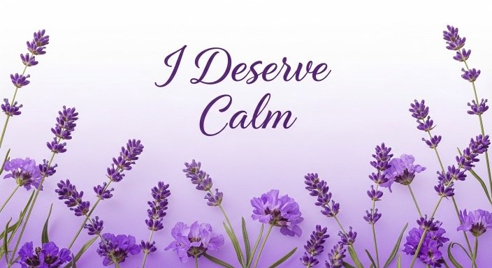 Lavender minimalist art with calm affirmation