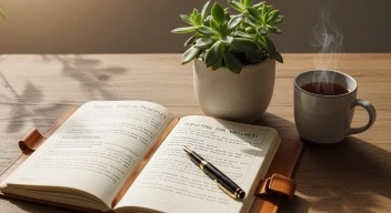 Mindful spending journal symbolizing emotional awareness and balance