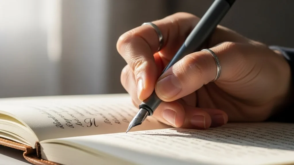 Writing self-compassion affirmations in a journal