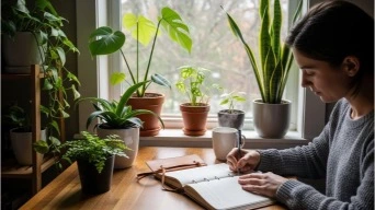 Journaling for self acceptance and mental wellness.